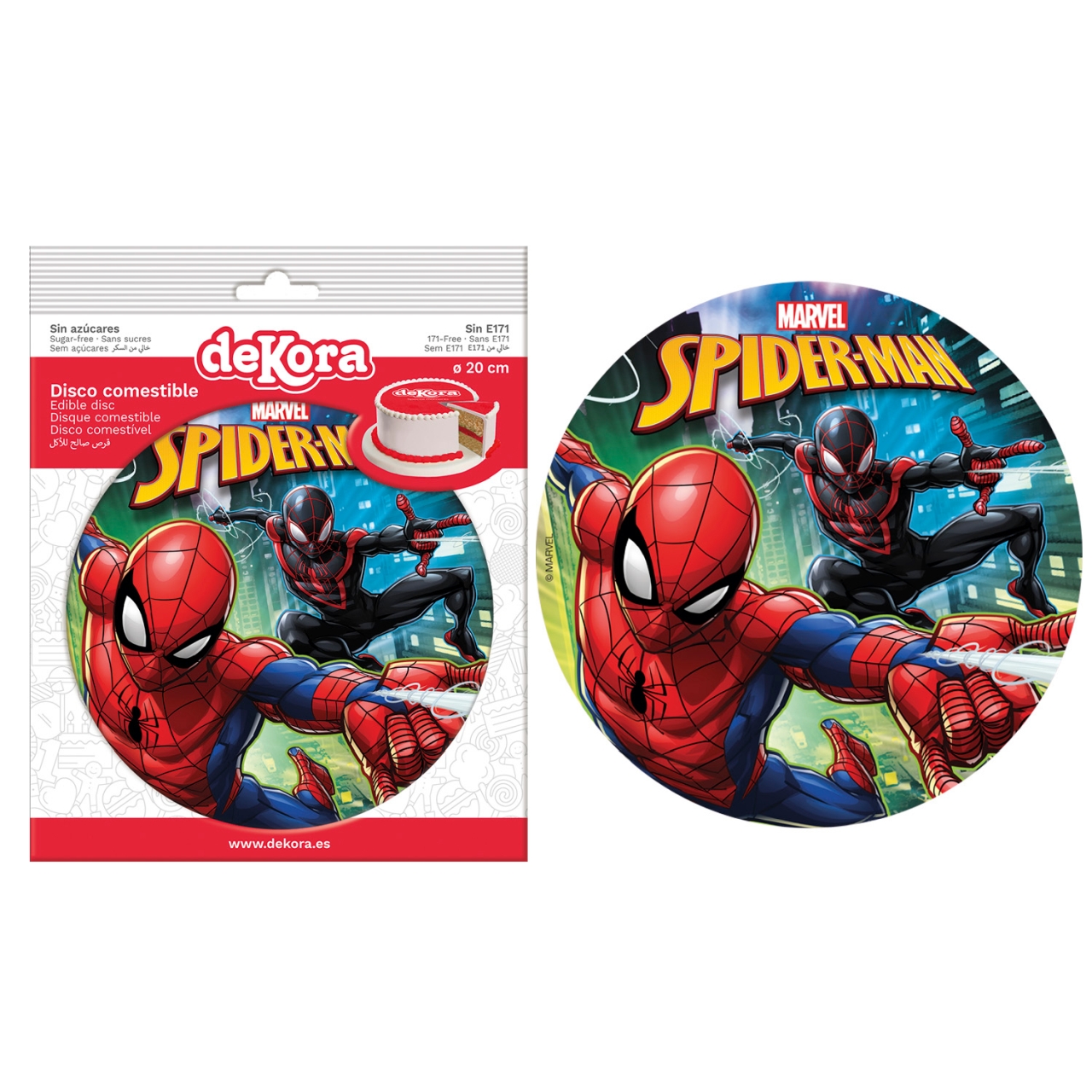 Tortenaufleger rund - Spiderman - 20 cm - Dekora