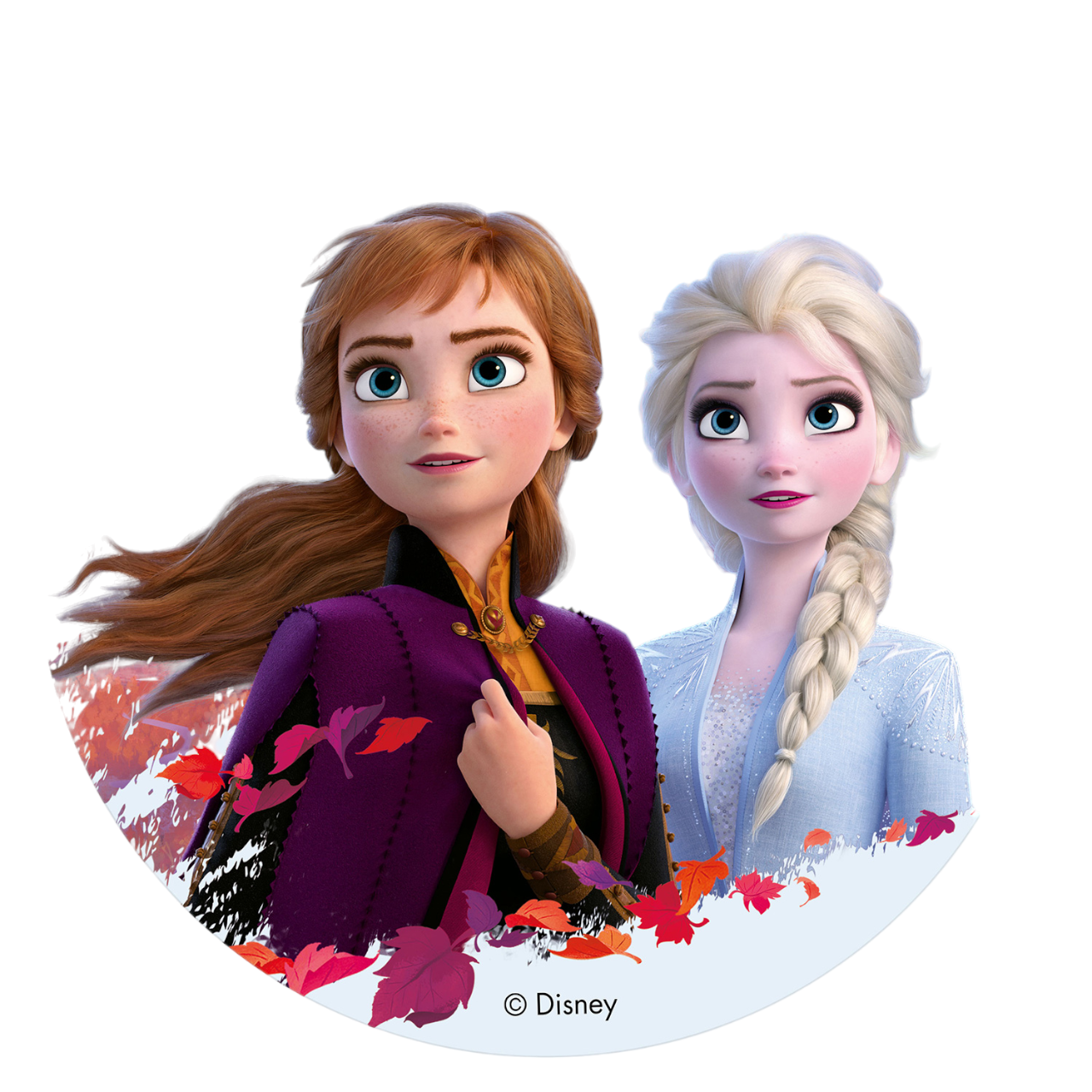 Tortenaufleger Wafer rund - Frozen Elsa & Anna - 20 cm - Dekora