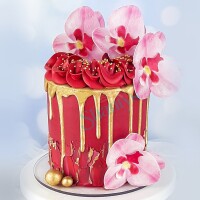 10St | Rosa | 8,5x7,5cm | Orchidee |Waferdeko | Oblaten | Blume | Esspapier