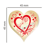 288Stk. | rot | Herz | 45x45mm | Choco Deco ECO